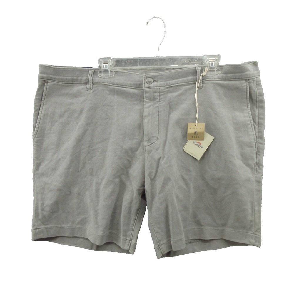 Faherty Men's Chino Shorts 42 Iron Cotton Blend Stretch Terry 7" Soft Twill New